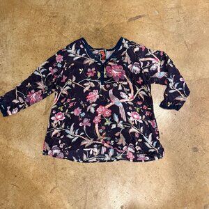 Johnny Was 100% silk kimono blouse medium